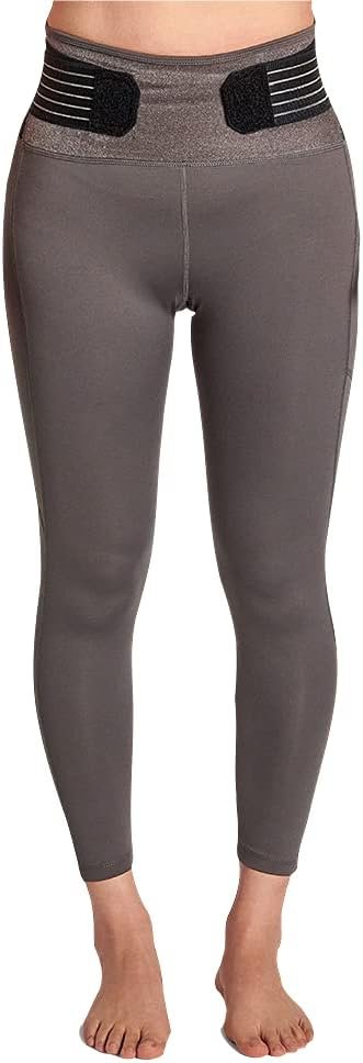 Tommie Copper Women’s Pro-Grade Lower Back Support Compression Leggings Capris with Pocket & Adjustable Straps
