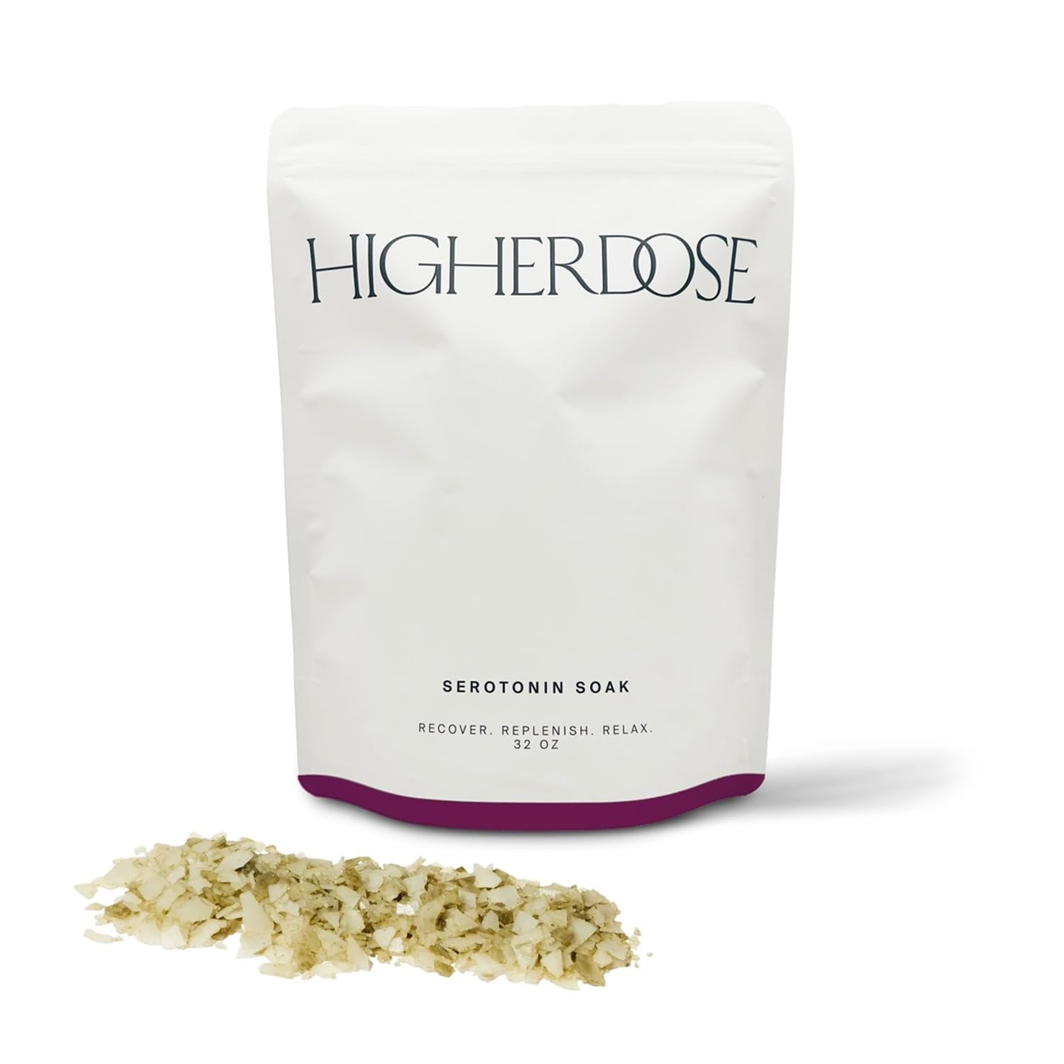 HigherDOSE Serotonin Soak Magnesium Bath Salts – Natural Detox and Muscle Recovery with Magnesium Flakes, Algae + Apple Cider Vinegar – Luxurious Bath Salt Infused with Relaxing Essentials Oils