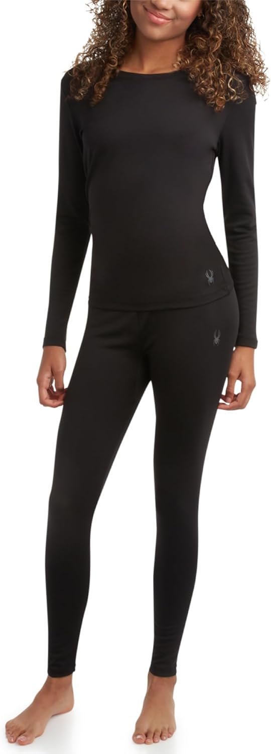 Spyder Womens Thermal Underwear Set – 2 Piece Soft Fleece Moisture Wicking Long Johns for Women Thermal Base Layer Underwear