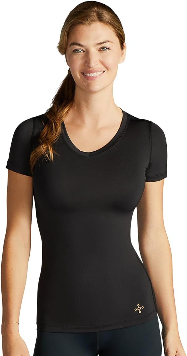 Tommie Copper Womens Infrared V Neck Short Sleeve Compression Shirt