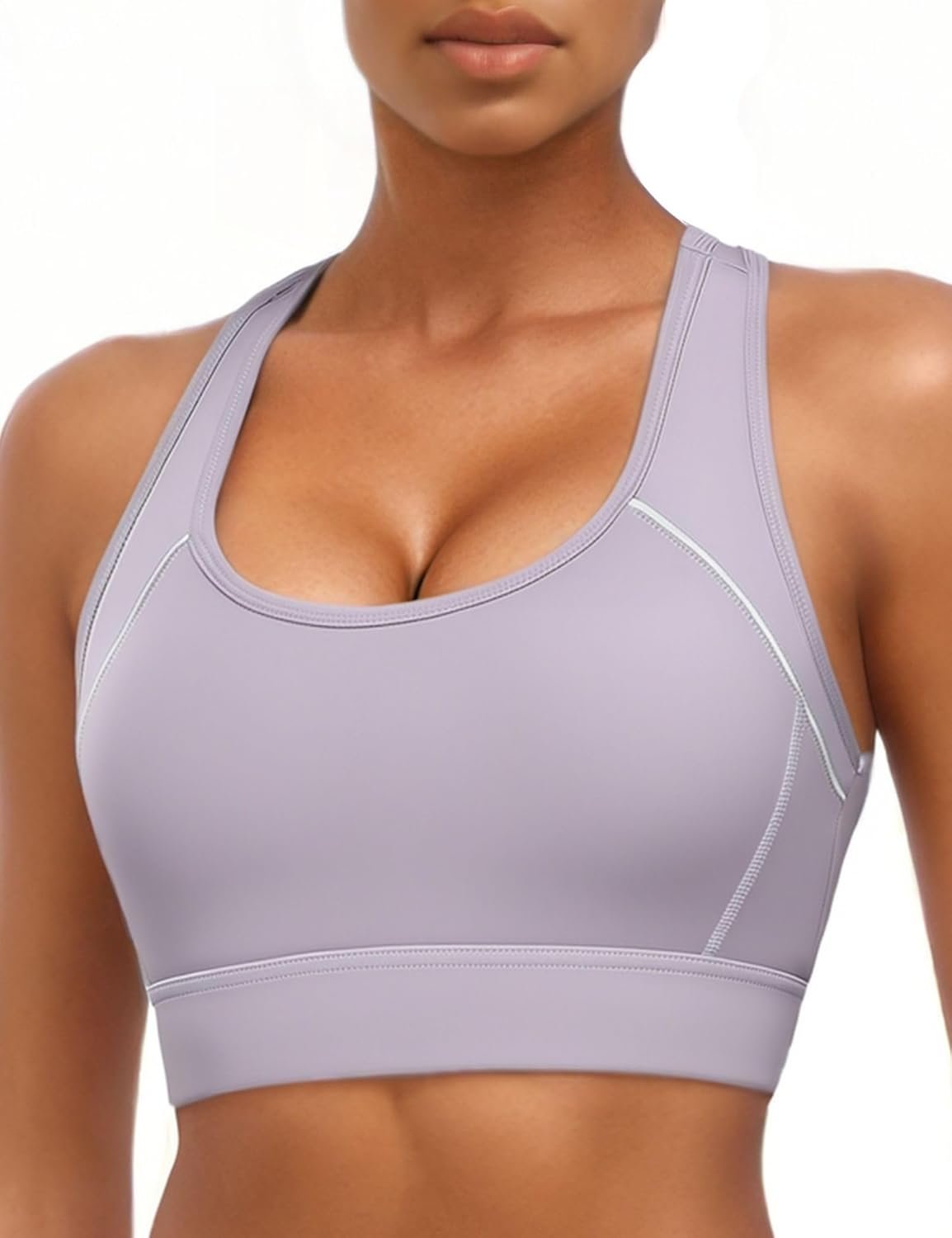 Sports Bras for Women High Support, Adjustable High Impact Sports Padded Seamless Scoop Neck Comfortable Bras(M)