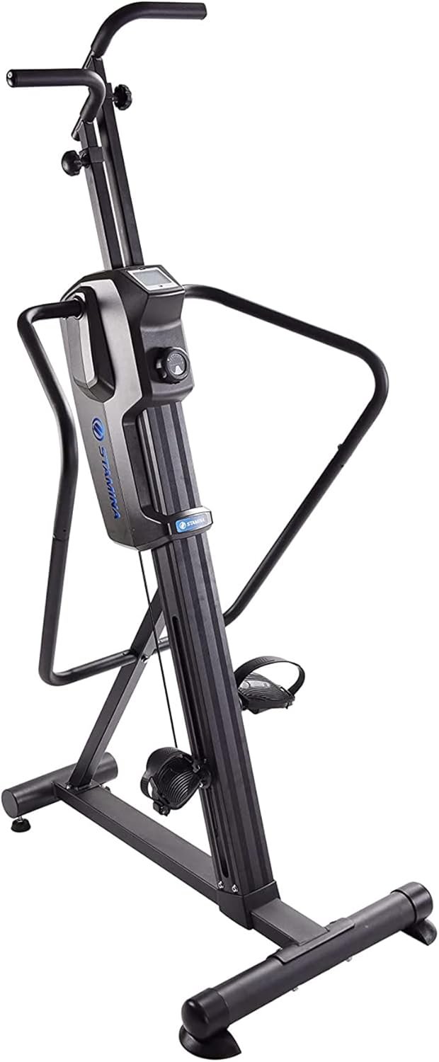 Stamina Products Cardio Climber Home Workout Fitness Exercise Machine with Smart Coaching, LCD Monitor, And Wheels for Easy Storage