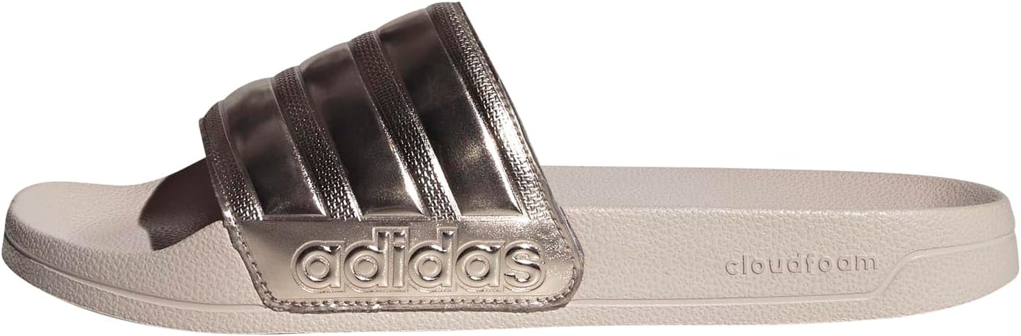 adidas Unisex-Adult Adilette Shower, Champagne Metallic/Champagne Metallic/Putty Mauve, 7