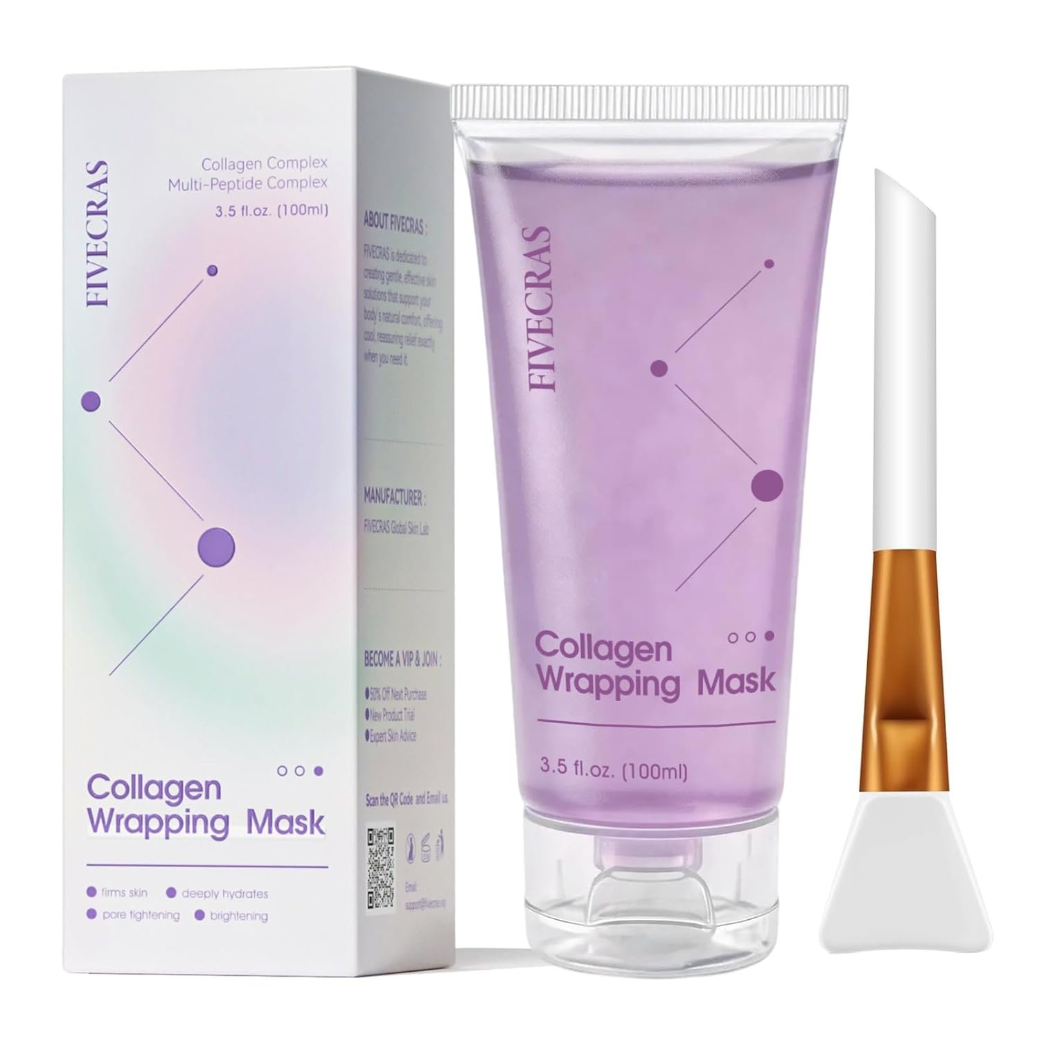 Collagen Night Wrapping Mask – Overnight Peel Off Face Mask for Firming and Pore Tightening, Facials Professional, Hydrating Brightening, Korean Skin Care, 3.5 fl.oz