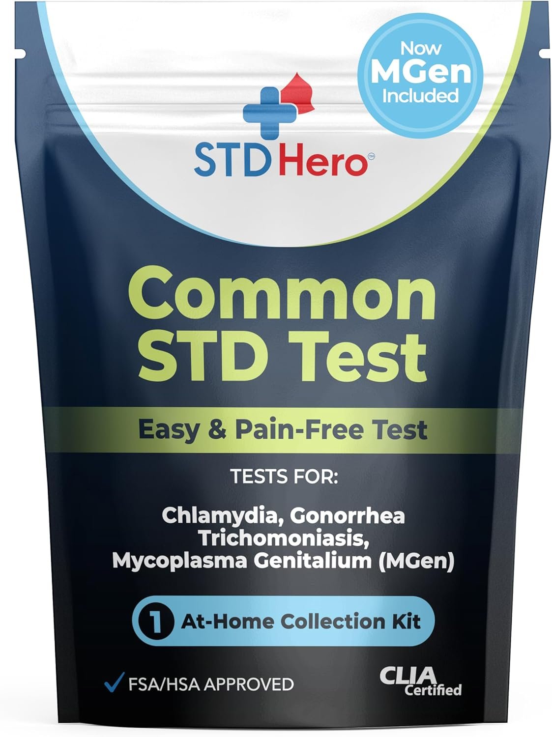 STD Hero At-Home Common STD Test Kit for Women and Men – Test for the Top Four STD’s – Includes MGen – Private At-Home Collection – Simple, Discreet, Easy-to-Use with Fast Online Results