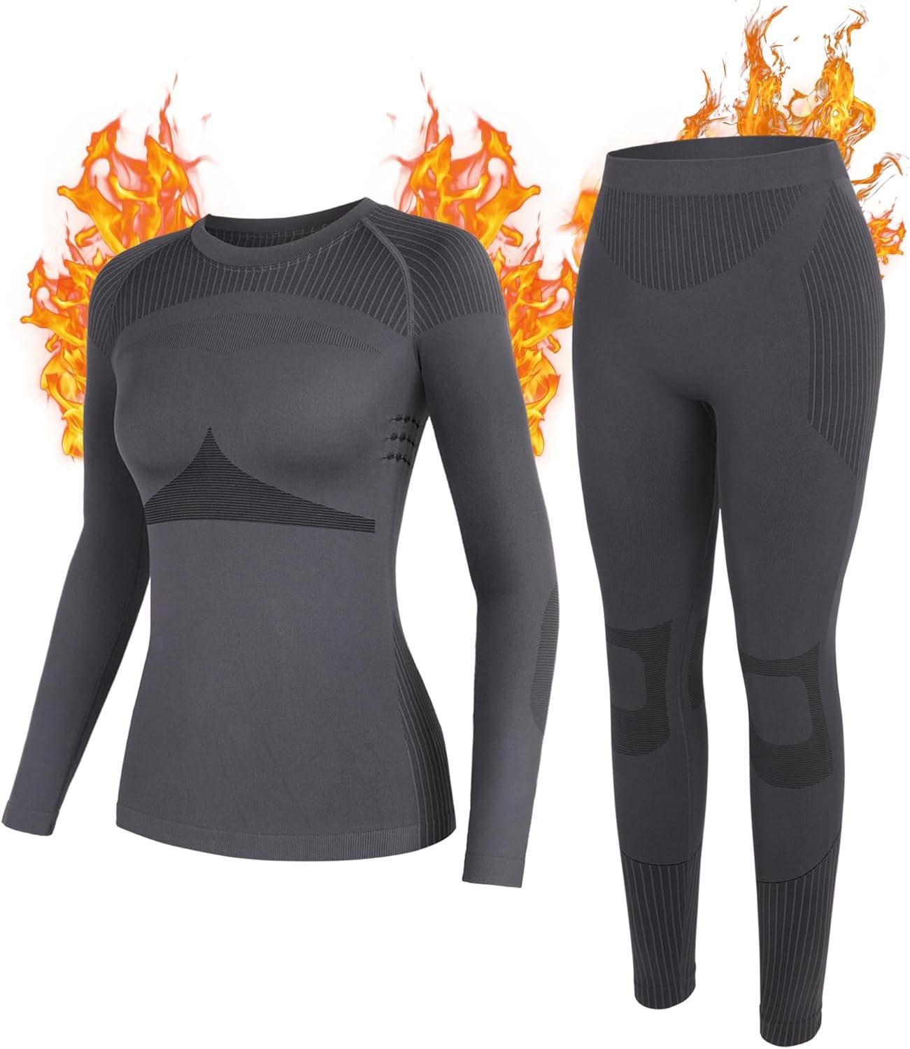 ATTRACO Thermal Underwear Set for Women Long Johns Warm Base Layer Top & Bottom for Cold Weather
