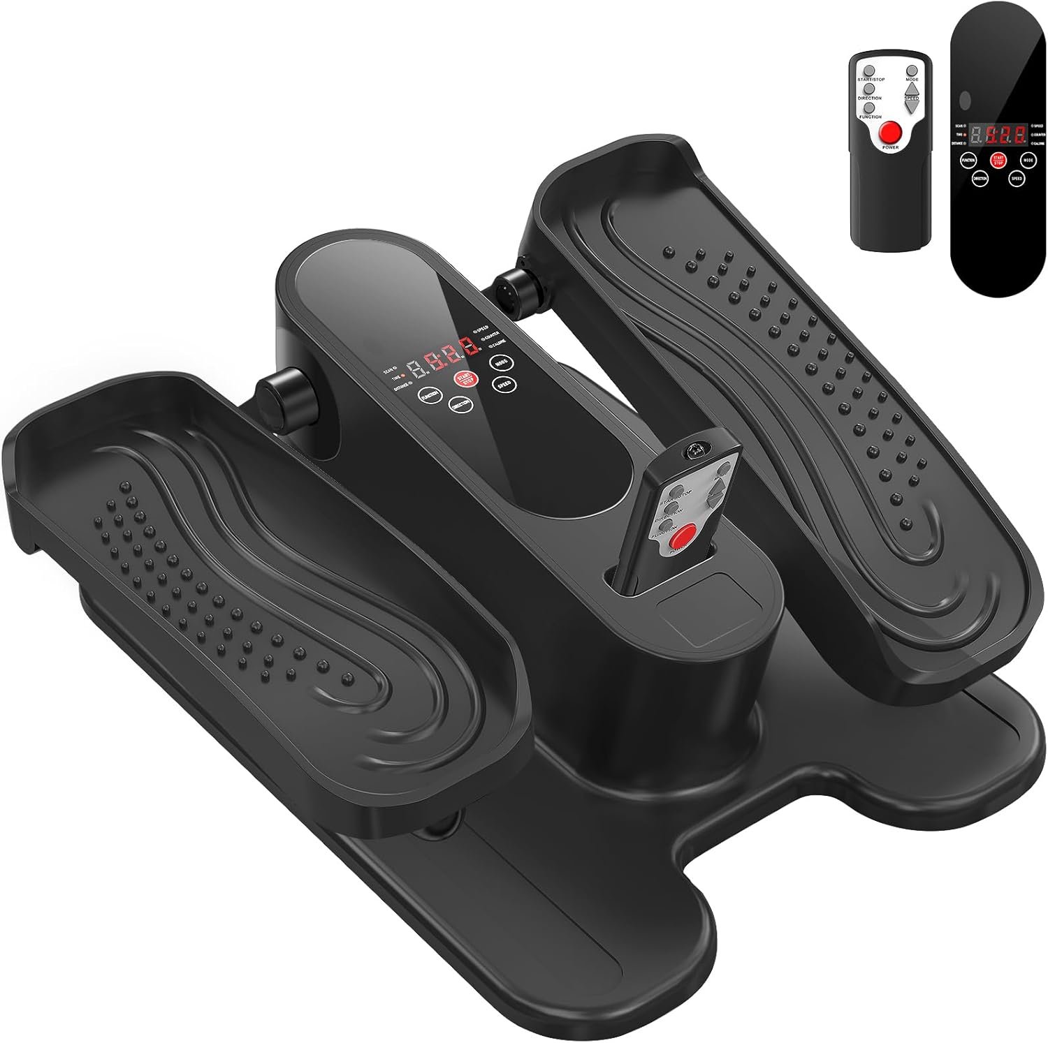 Under Desk Elliptical Machine, Mini Ellipse Leg Exerciser Electric Seated Pedal Fully Assembled Quiet Compact for Seniors Portable Stepper with Remote Control for Home