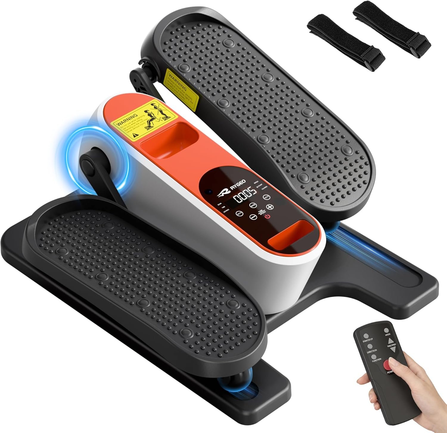 Under Desk Elliptical Machine, Ellipse Leg Exerciser with Electric Seated Pedal for Home & Office, Manual & Auto Mode, Forward & Reverse,12 Speeds Leg Exercise Machine for Seniors