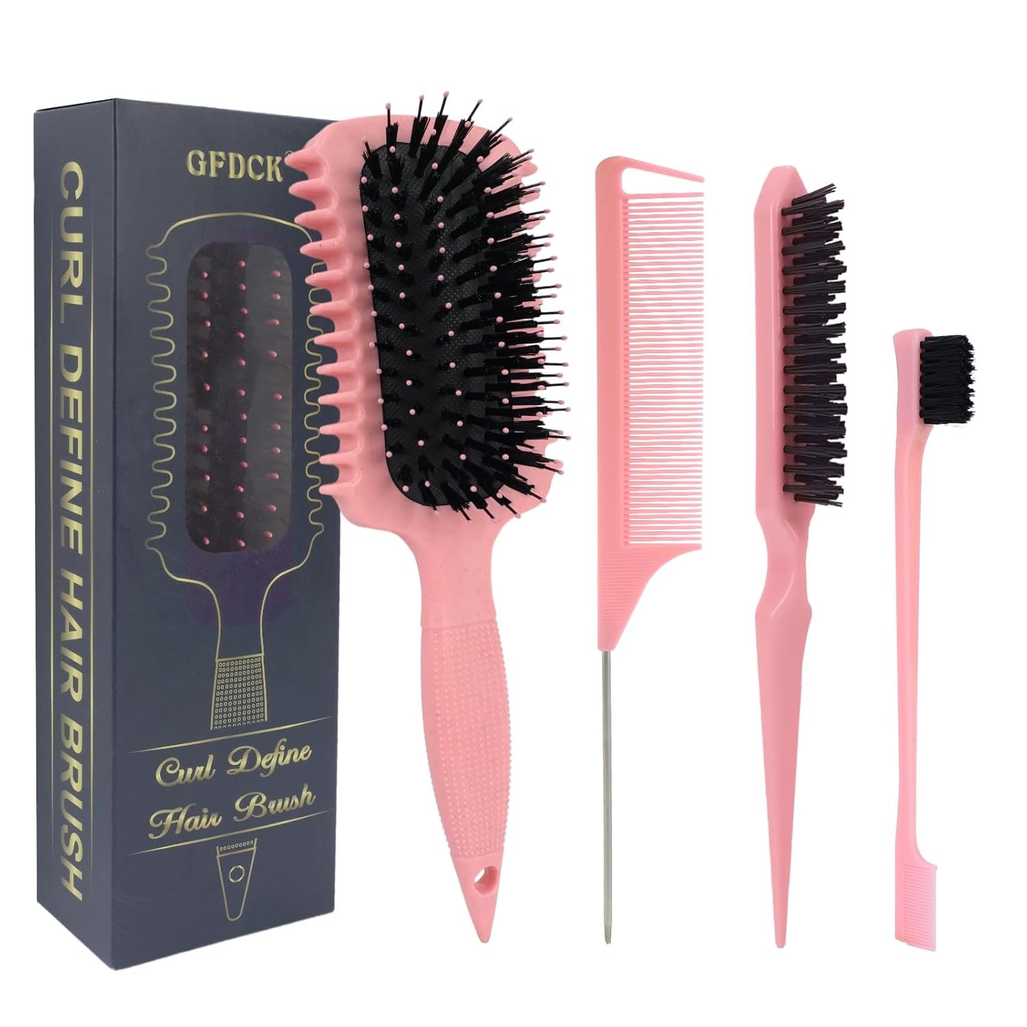 Curl Defining Brush, Curly Hair Brush Products for Effortlessly Detangling Shaping and Styling Women’s Men’s Curls on All Wet or Dry Hair Types, Reduces Frizz