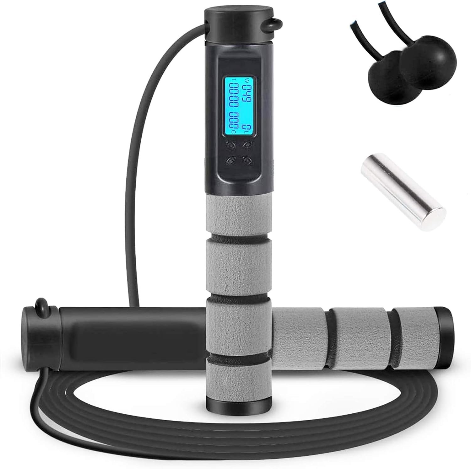 Jump Rope, Digital Weighted Handle Workout Jumping Rope with Calorie Counter for Training Fitness, Adjustable Exercise Speed Skipping Rope for Men, Women, Kids, Girls