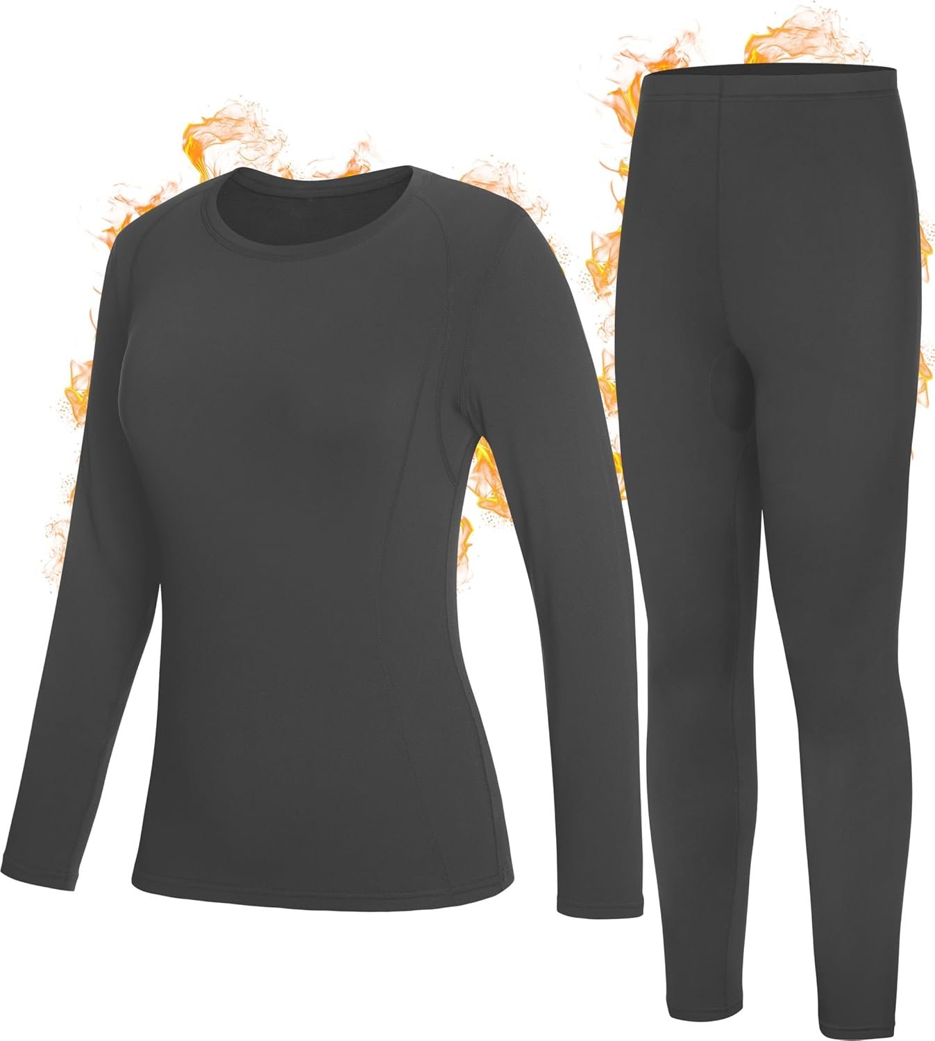 Roadbox Thermal Underwear Sets for Women, Long Johns Fleece Lined Top & Bottom, Warm Skiing Base Layer Cold Weather Winter