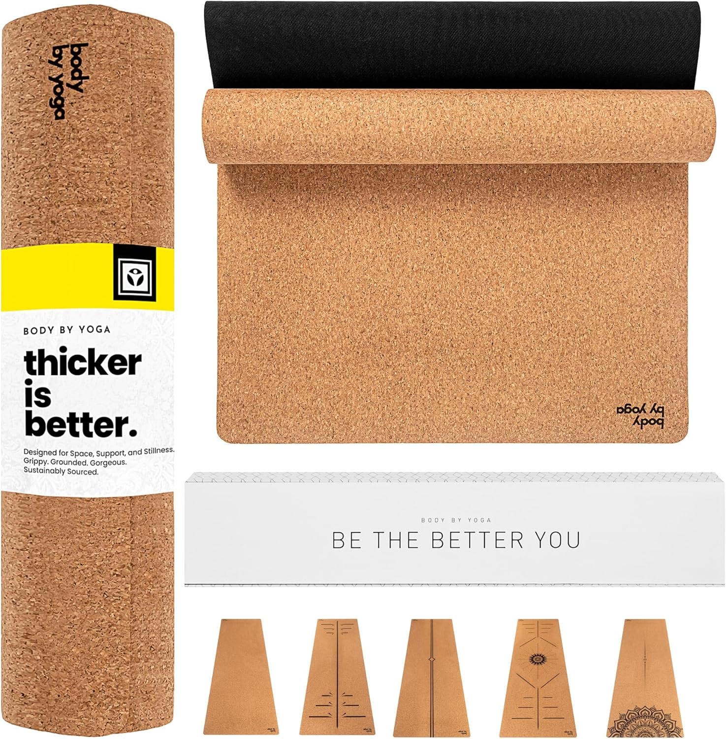 Luxury Cork Yoga Mat – Non Slip, Extra Thick Grip. Thicker, Longer, and Wider for More Comfort and Support. Tough Enough For Hot Yoga. Natural, Non Toxic, and Eco Friendly. Optional Alignment Lines.