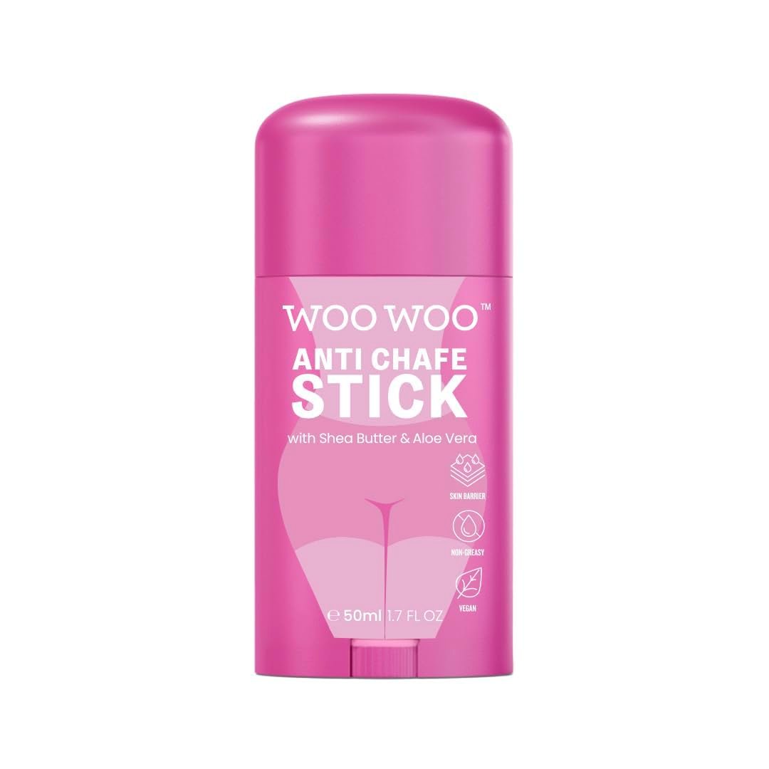 WOOWOO Anti-Chafe Stick for Women – Aloe Vera & Shea Butter Balm Prevents Thigh Rub & Skin Friction | Soothing Vegan Formula for Sensitive Areas | 1.6 fl oz (50 ml)