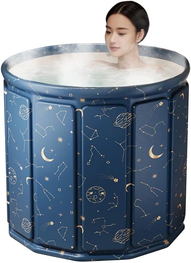 Simcat Portable Foldable Ice Bath Tub, Ice PlungeTub for Adults, Fast Muscle Recovery Suitable for Outdoor Gym, Ice Bath, Family Bathroom SPA Tub (31.5 in – Insulation)