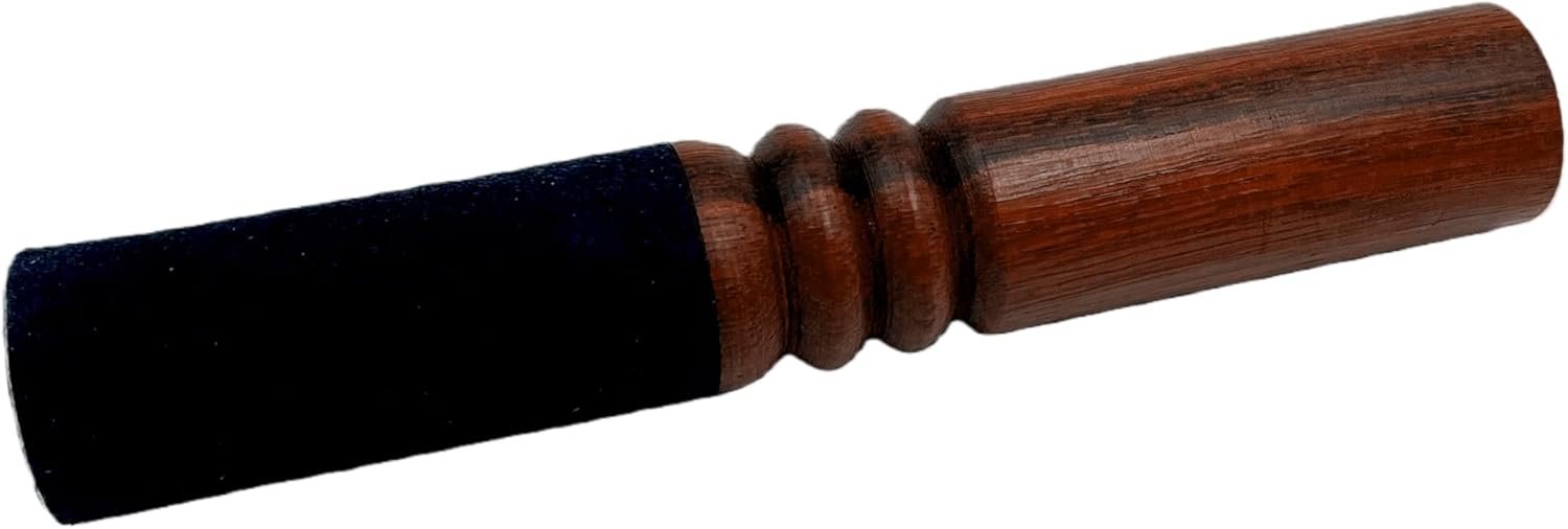 Tibetan Singing Bowl Mallet Suede Wooden Striker Leather Wrapped Meditation Mallet Sound Bowl Stick Buddha Musical Instruments for Buddhist Meditation Yoga Chime (Black and Brown)