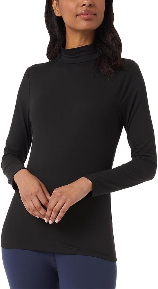 32 Degrees Women’s Cozy Heat Base Layer Mock Neck Top – Thermal Long Sleeve Shirt for Winter Layering