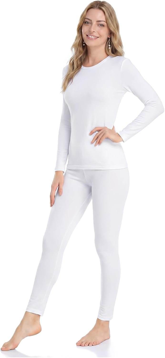 WEERTI Thermal Underwear for Women Long Johns with Fleece Lined Base Layer Women Cold Weather Top Bottom