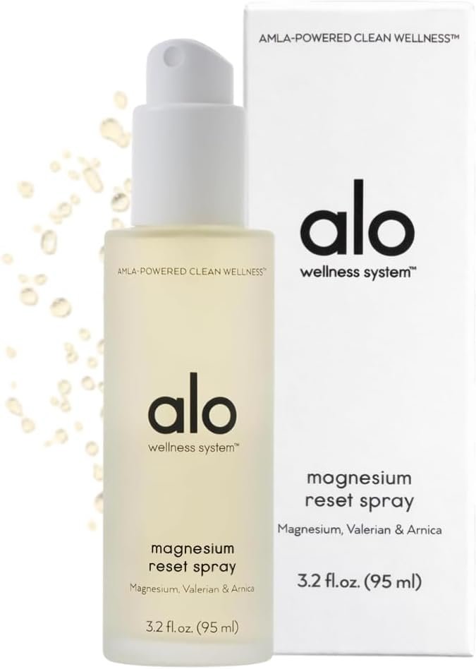 ALO Magnesium Oil Spray | Sleep & Relaxation + Muscle Recovery | Fast-Absorbing Magnesium with Valerian Root, Arnica & Essential Oils | Non-Sticky Body & Pillow Mist | 3.2 oz