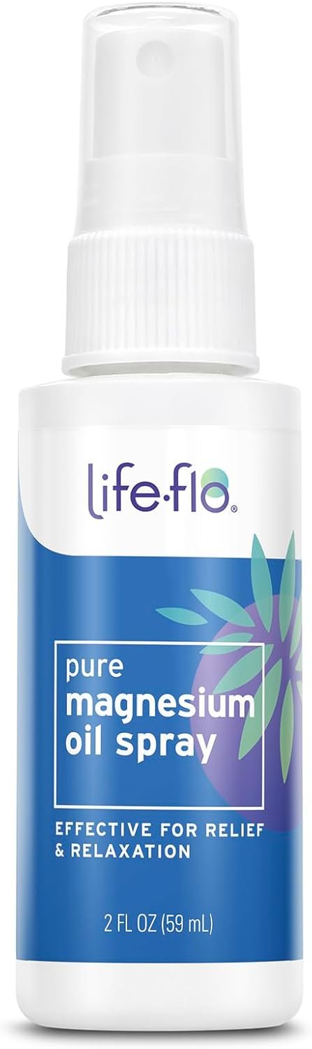 LIFE-FLO Magnesium Oil for Feet and Body – Topical Magnesium Spray Soothes Muscles, Joints When Massaged Into the Skin – Doubles as a Deodorant Spray or Bath Oil, Hypoallergenic, 60-Day Guarantee, 2oz