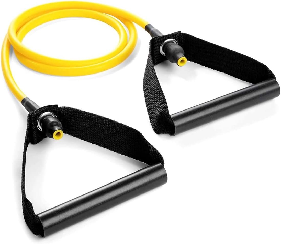 Champion Sports Resistance Tube Bands for Men and Women, Extra Light to Super Heavy Resistance – Durable Fitness Band for Strength Training, Stretching, Rehabilitation – Premium Home Workout Equipment