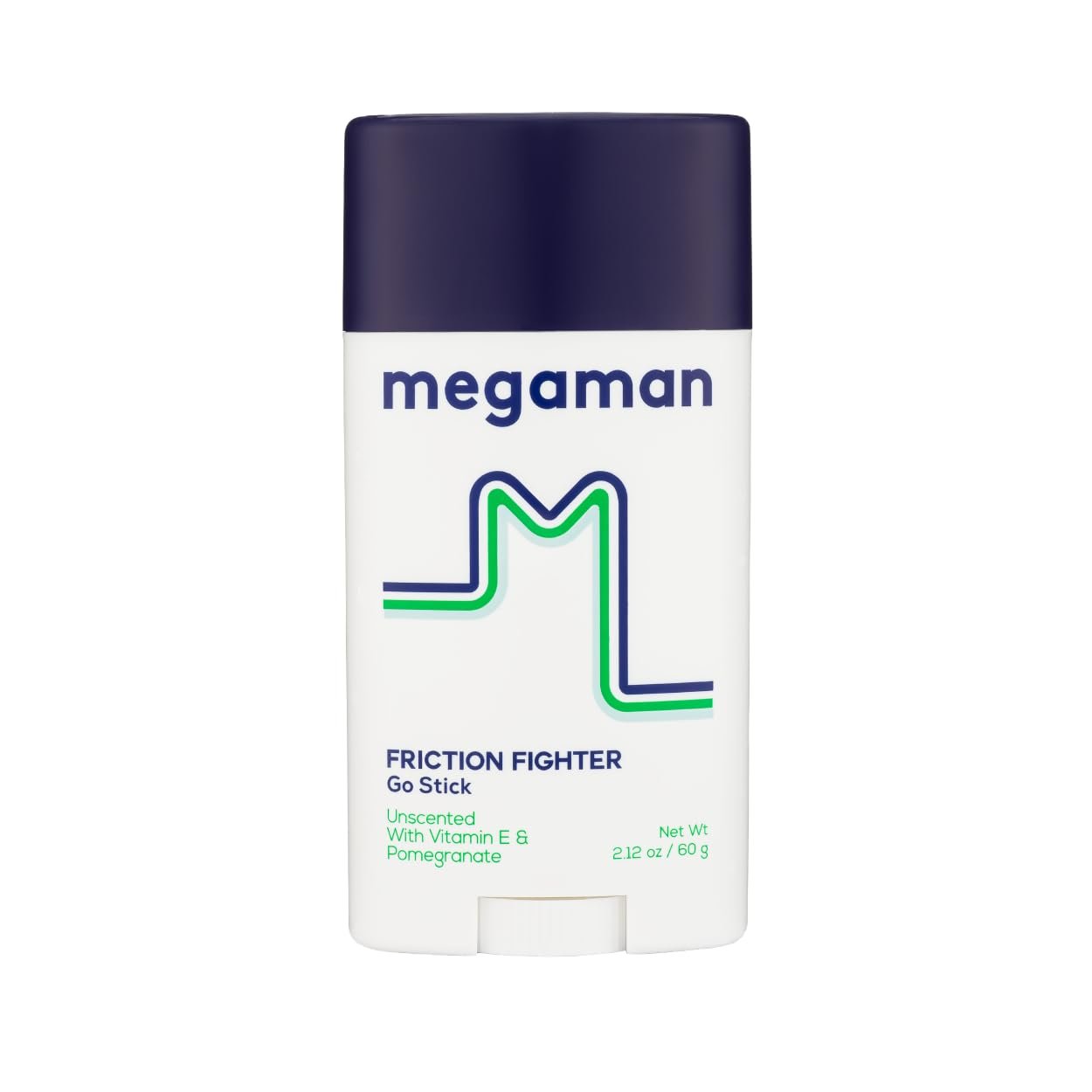 Megaman Friction Fighter Go Anti-Chafe Stick | Prevents skin chafe & irritation | Thighs, arms, & more | Summer and Hot Weather Essentials | 2.12 oz