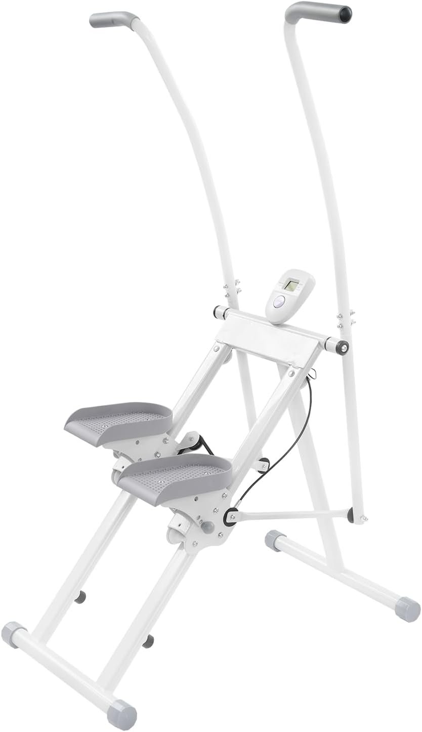 Vertical Exercise Climber, Stair Stepper for Home Gym with 3Gears Pedal Adjustable Angle Compact & Foldable Cardio Stepper Full Body Workout for Women Men 220LBS Loading Capacity