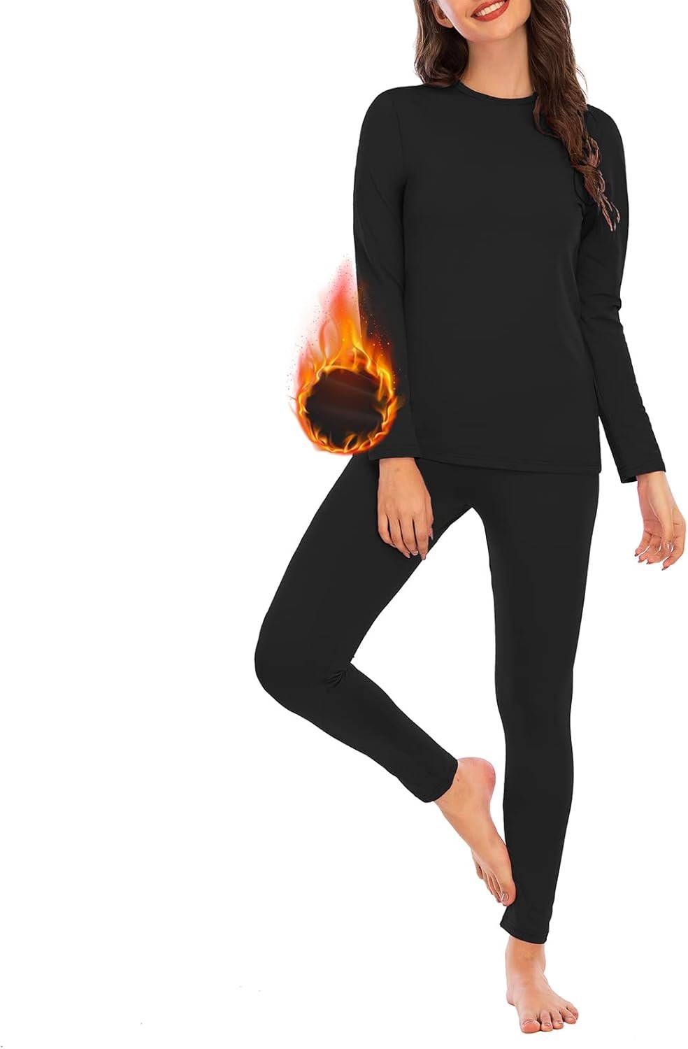 American Trends Womens Thermal Underwear Set – Long Johns for Base Layer Women with Fleece Lined for Winter-Warm Loungewear