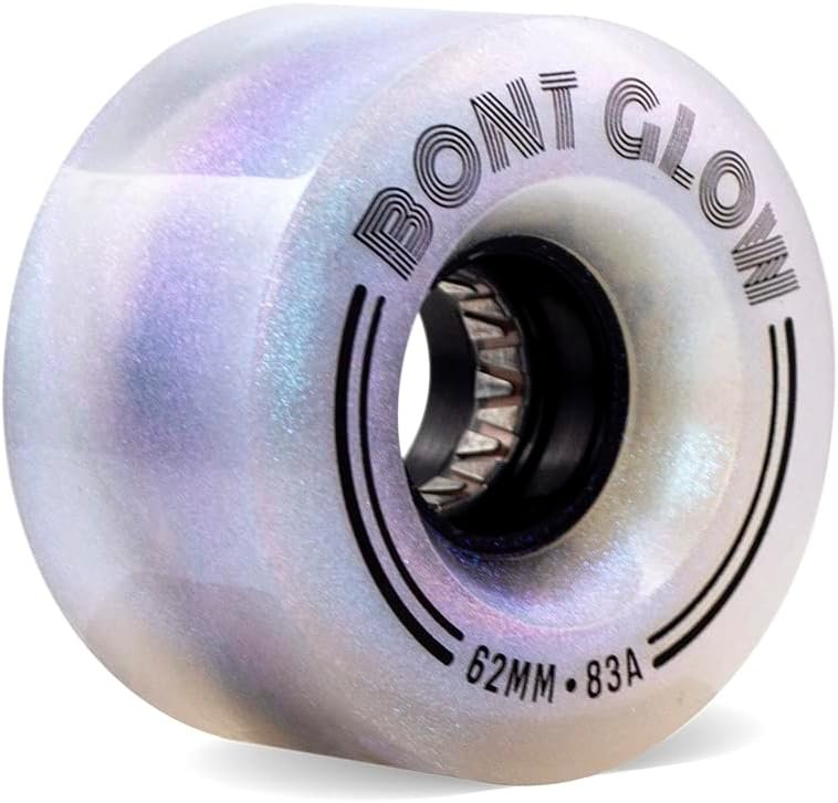Bont Glow Light Up LED OUTDOOR Roller Skate Wheels – 62x35mm 83A | Pack of 4 | For Street and Recreational Skating (Angelic Aqua)
