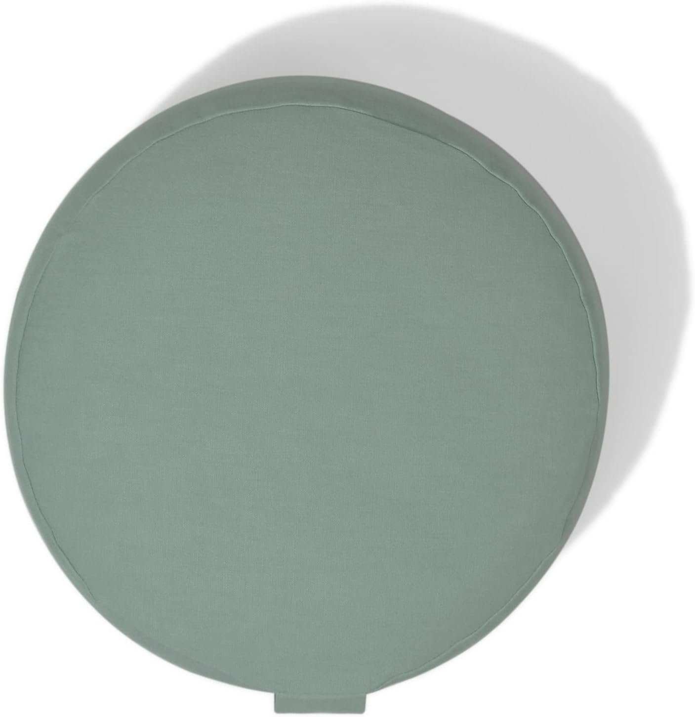 Organic Round Meditation Cushion by renoo – Durable Comfortable Cotton, Linen, Hemp – Modern Zafu – Buckwheat Floor Pillow Yoga Bolster in 15 Colors Removable Cover – 15 inches – Seafoam