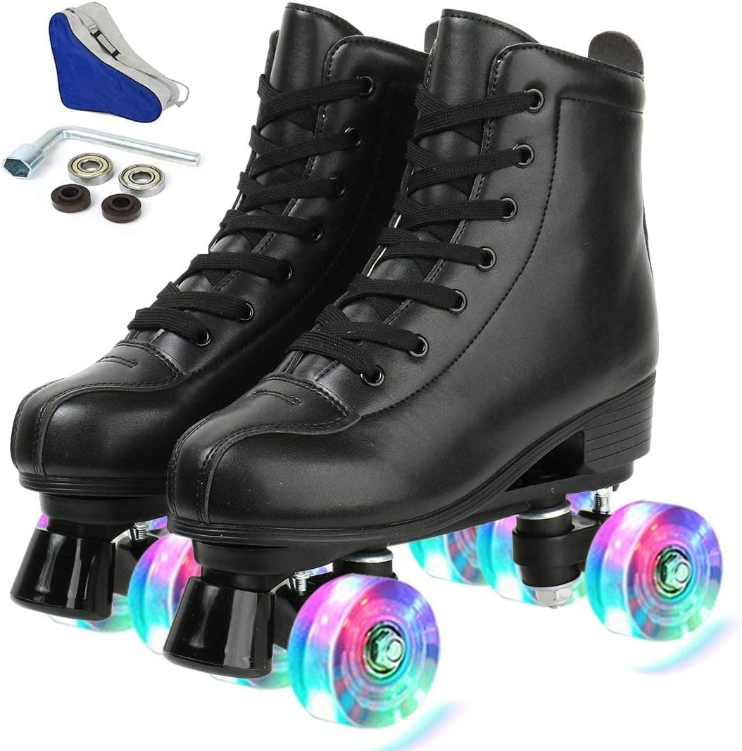 Jessie PU Leather Skates – Premium Adjustable Four-Wheel Roller Skates for Women, Men, Boys & Girls – Indoor & Outdoor