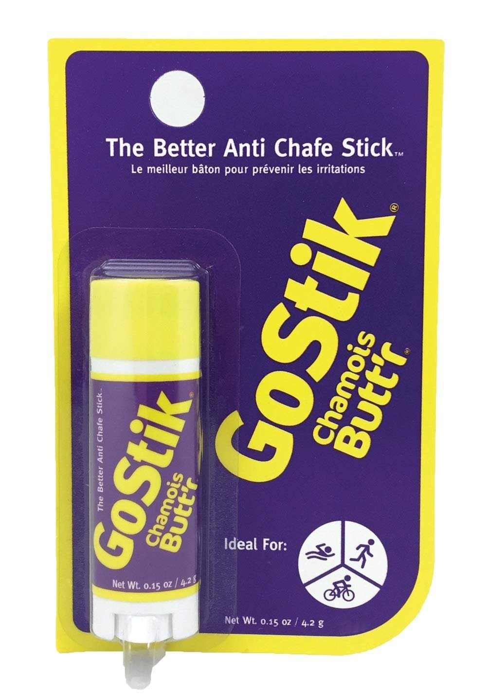 Chamois Butt’r Solid Travel Size Anti-Chafing Stick, 0.15 Ounce, Clear
