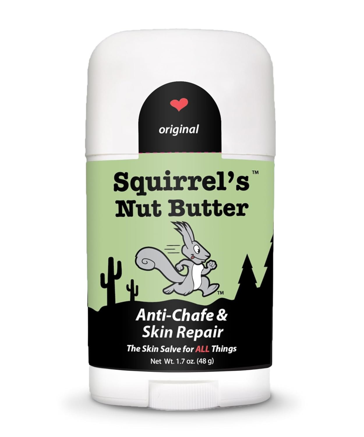 Squirrel’s Nut Butter Anti Chafing Stick | All Natural Chafe Prevention & Skin Care for Athletes, Runners & Adventurers | Thighs, Arms, Pack Straps & More | 1.7 oz