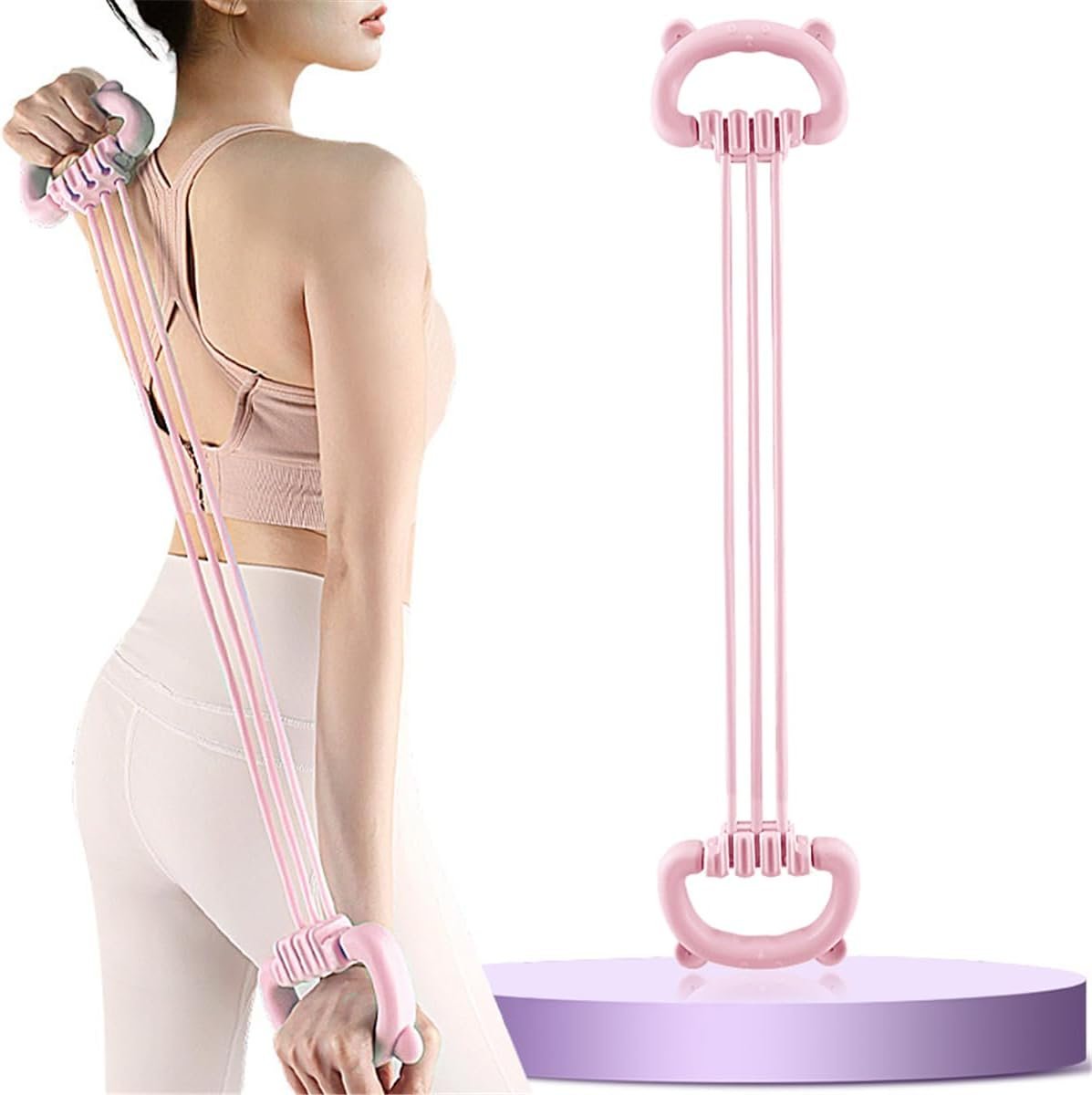 Resistance Bands with Handles, Adjustable Figure 8 Exercise Bands Set 15-90LBS, 6 Tube Heavy Duty Workout Bands for Women, Home Gym, Physical Therapy, Strength Training & Full Body Fitness