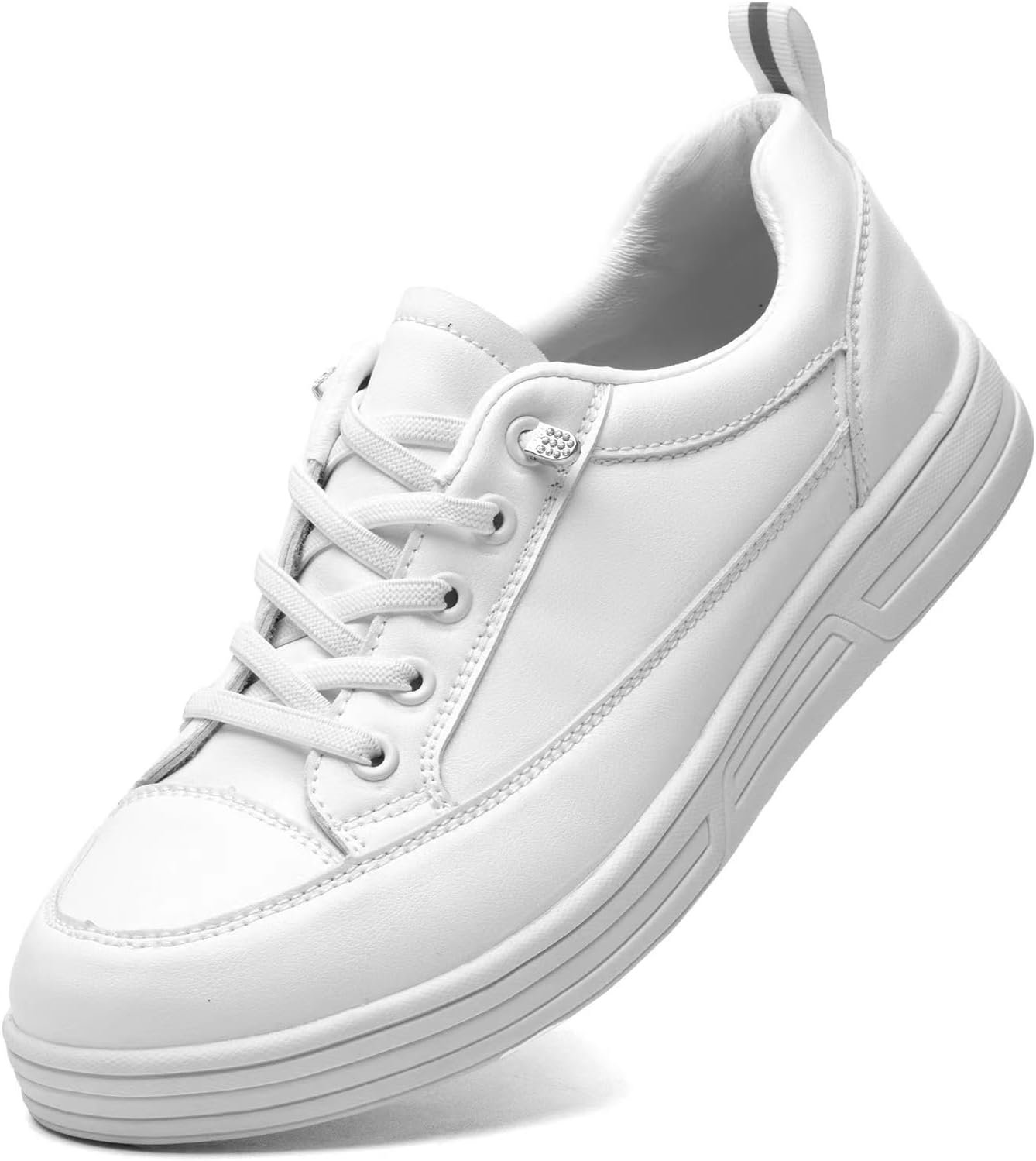 Women’s White Non Slip Work Shoes, White Food Service Slip Resistant Work Shoes, White Women’s Nursing Shoes.