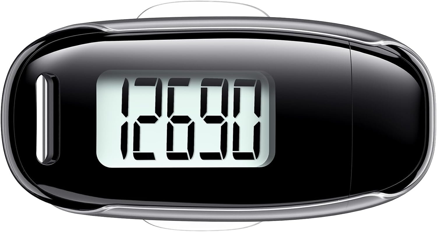 3D Pedometer for Walking, Simple Walking Step Counter with Removable Clip and Strap, USB Rechargeable Step Tracker with Backlight, Accurate Step Counter for Men Women Seniors