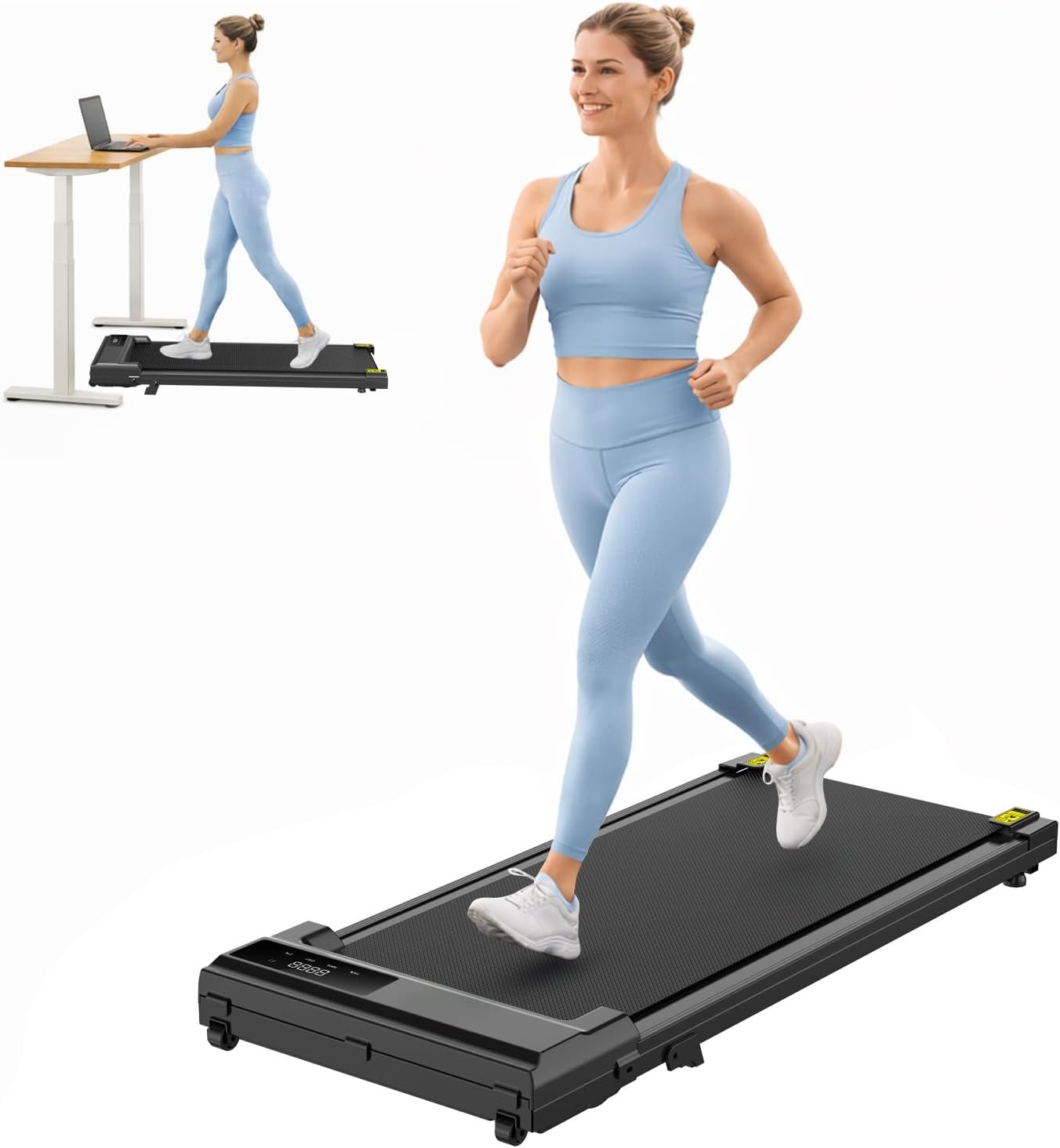 STRIDEMAX Quiet Folding Treadmill with Manual Incline, 2.5HP Under Desk Walking Pad, Basic LED Display, Shock Absorption, Space-Saving Fitness Equipment for Small Apartments – Joystride Series