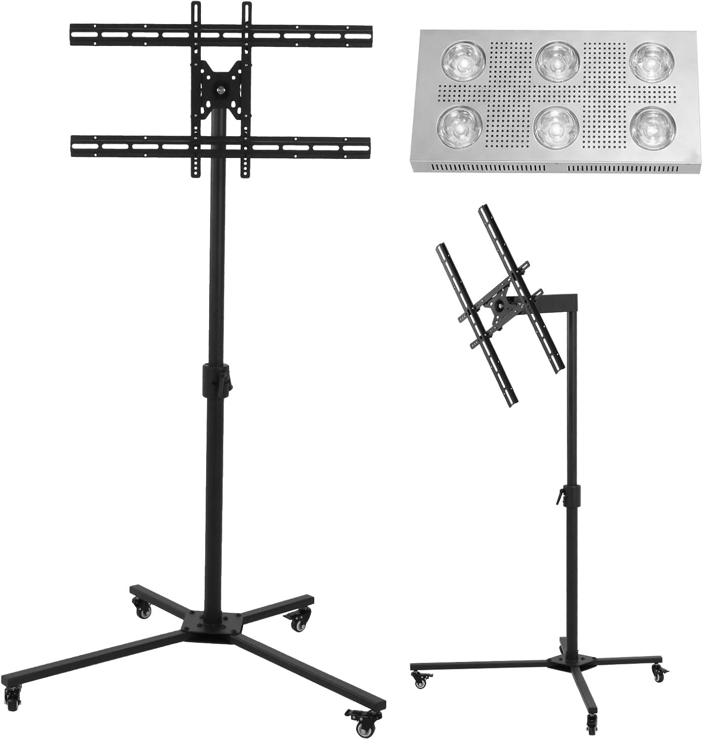 Red Light Therapy Stand,Red Light Panel Holder Stand,Near Infrared Light Stand Adjustable Height & Any Angle Horizontal Rolling Stand with Wheel Locks 44 Lb Load Capacity Gift Idea for Women