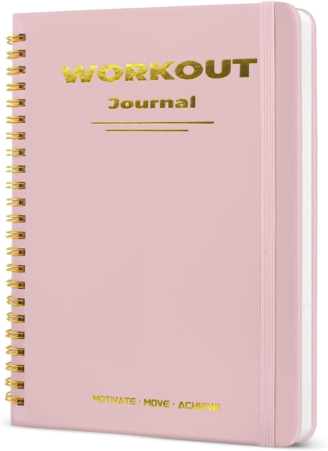 Guirnd Undated Fitness Workout Journal for Men & Women, A5(8.5″ x 6.7″) Fitness Journal Workout Planner, Workout Log Book Planner for Tracking, Motivating, and Achieving Your Fitness Goals – Pink