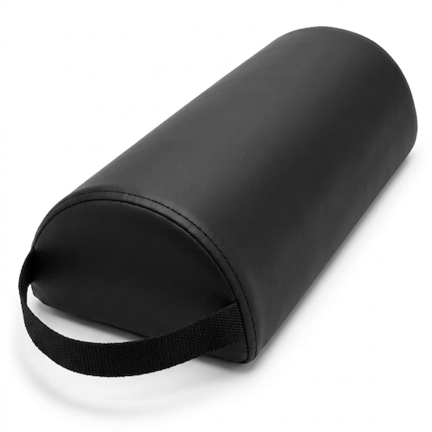 ForPro Premium Half-Round Neck Bolster Pillow for Massage Table, Semi-Round Support Cushion for Neck, Knee & Ankle, High-Density Foam, Oil & Stain-Resistant, Black, 6″W x 3″H x 13″L