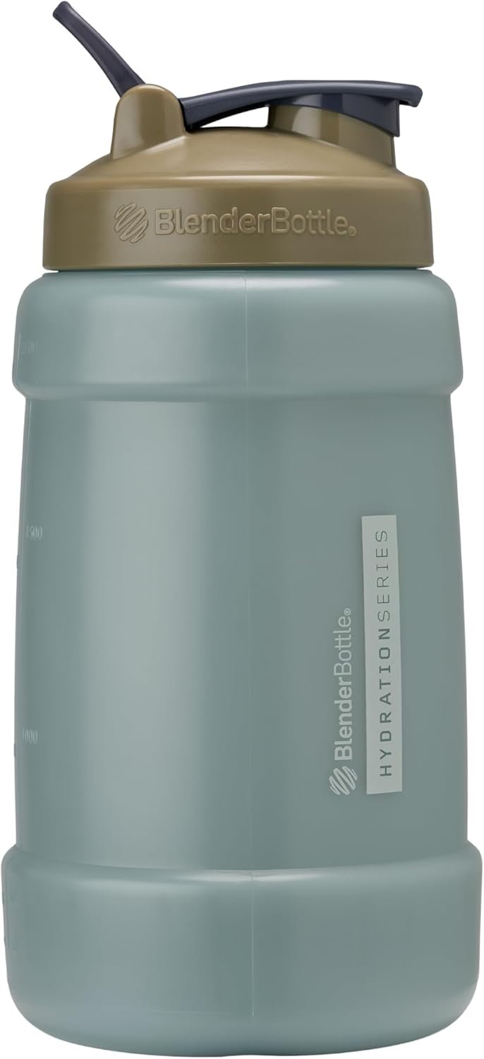 BlenderBottle Hydration Koda V1.5, Half Gallon Water Bottle, 74-Oz, Full-Color Tan
