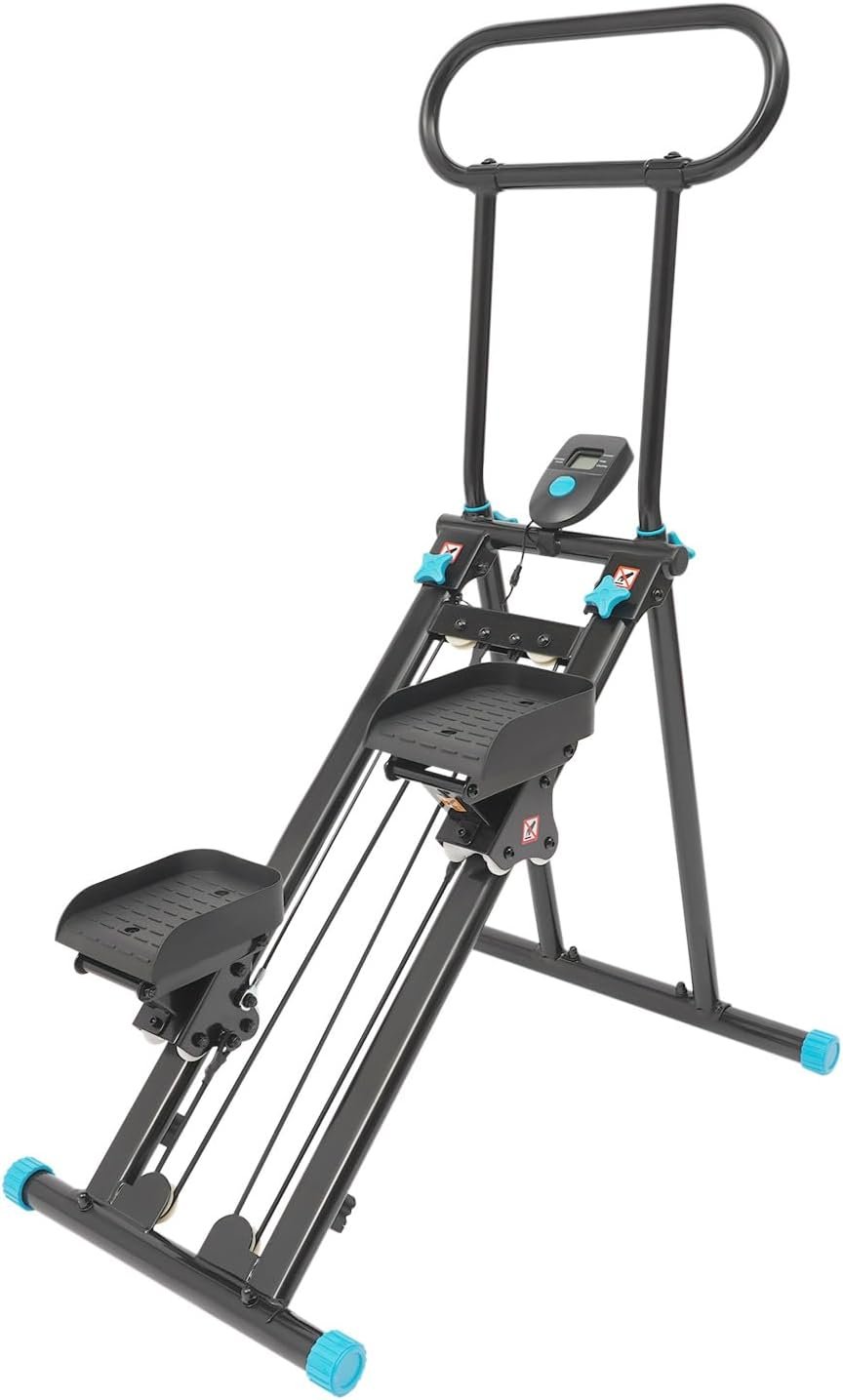 Stair Stepper for Home Gym, Folding Vertical Climber with LCD Display & Adjustable Resistance, 300 lbs Capacity Cardio Equipment for Women, Butt and Leg Toning, Vertical Climber Machine, Black