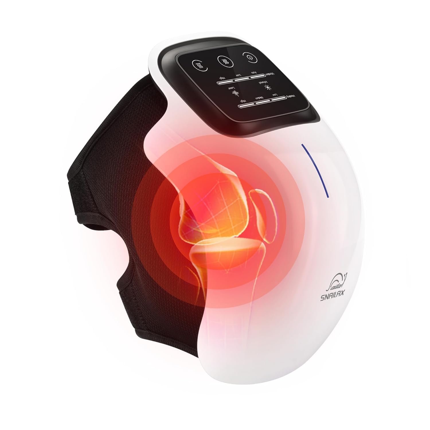 Snailax Cordless Knee Massager with Heat, FSA Eligible Red Light & 3 Vibration Modes & 3 Heating Levels, Heating Pad for Knee Pain,Gifts for Men, Women, Heated Knee Wrap