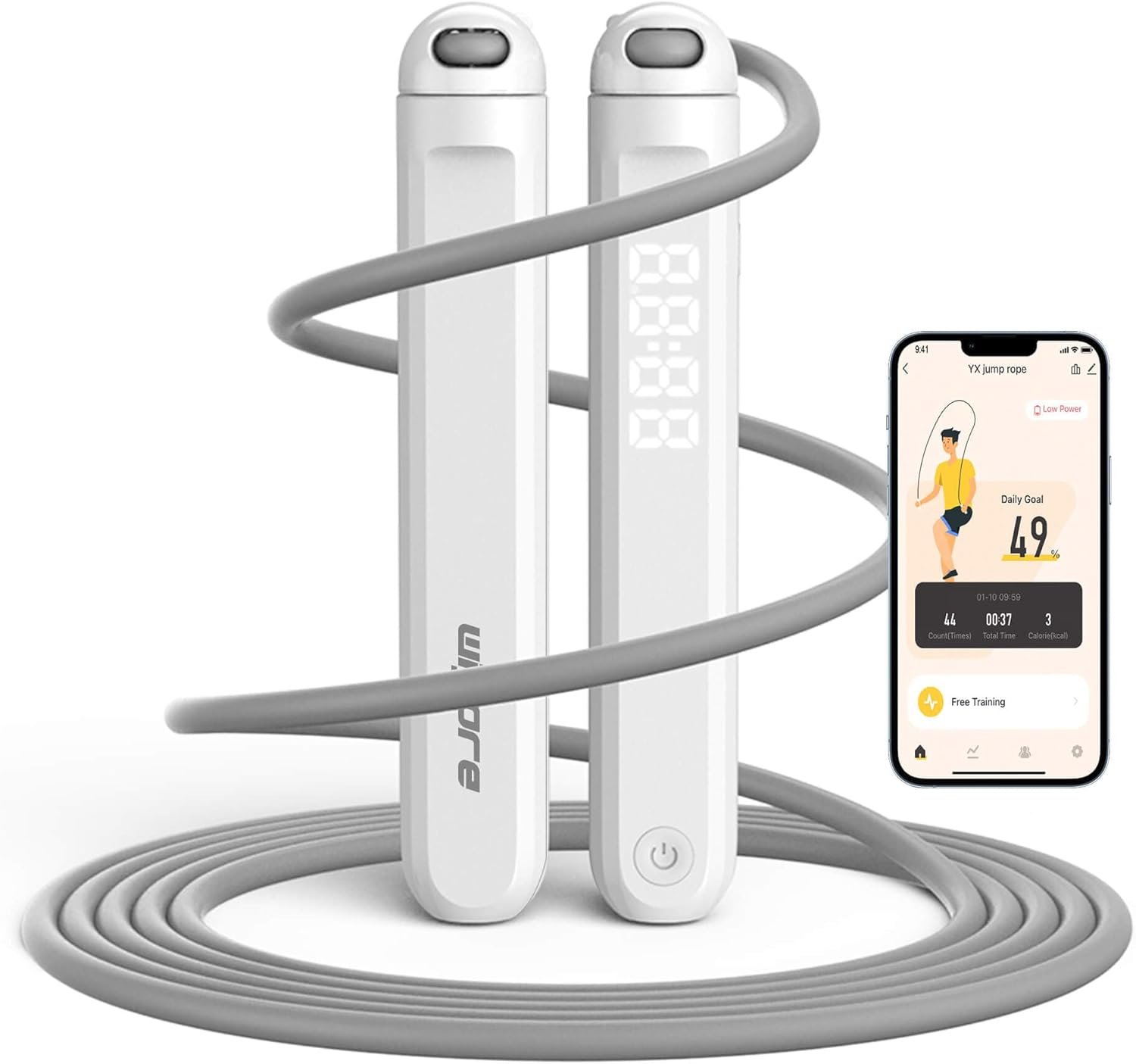 Jump Rope With Counter and App – Tangle-Free Rapid Speed Skipping Rope for Fitness, Home Exercise, Workout – Gifts for Adults, Women, Men, Kids