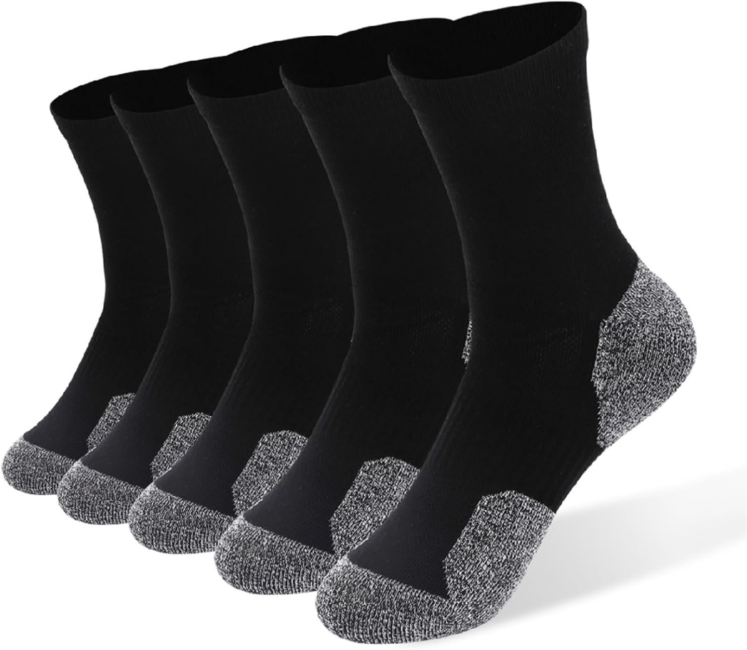 Kodal Copper Compression Socks for Men Women Moisture-Wicking Odor Control Athletic Socks with Arch Support Cushion