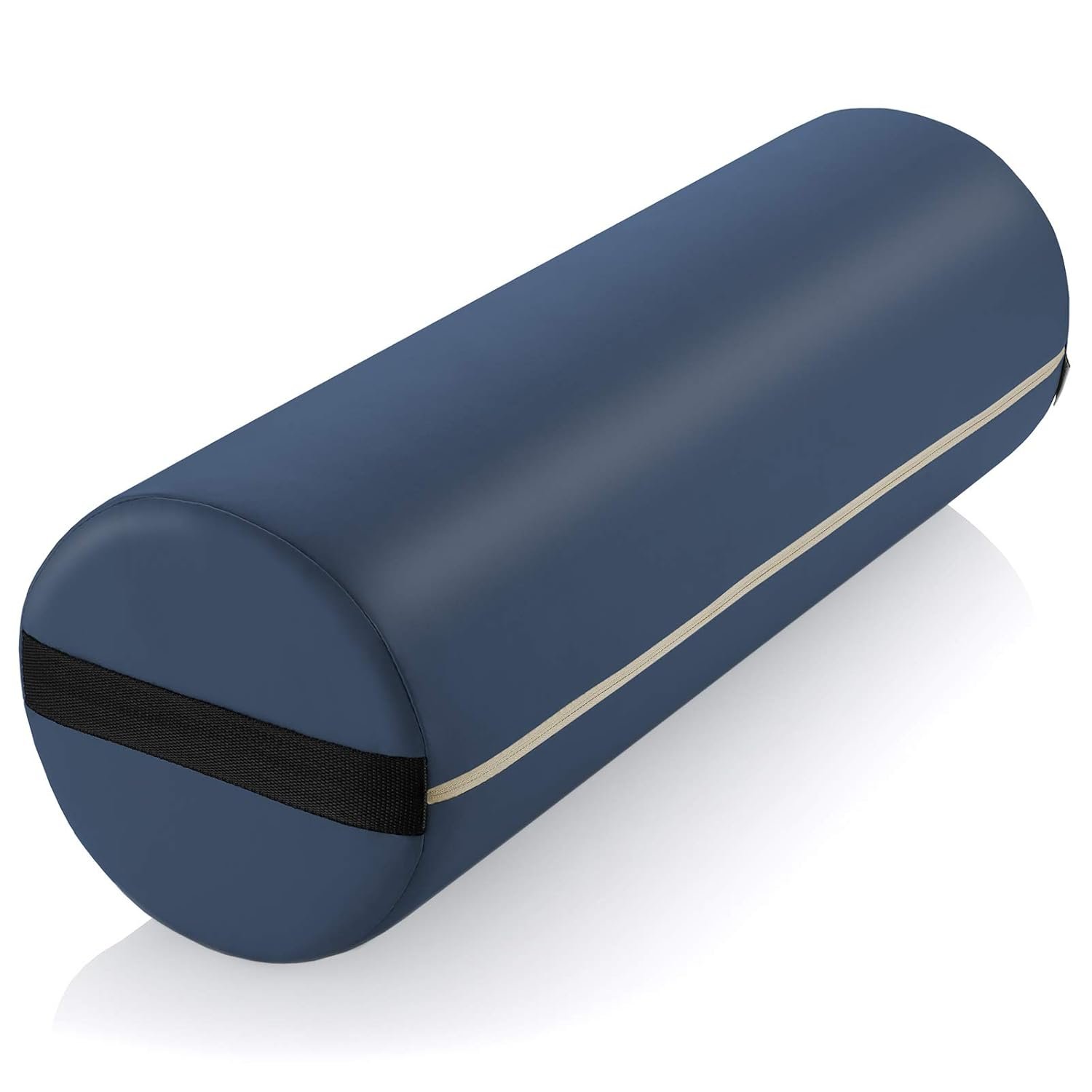 Saloniture Jumbo Round Massage Table Bolster Pillow Pad – 26 x 9 Inch – Blue