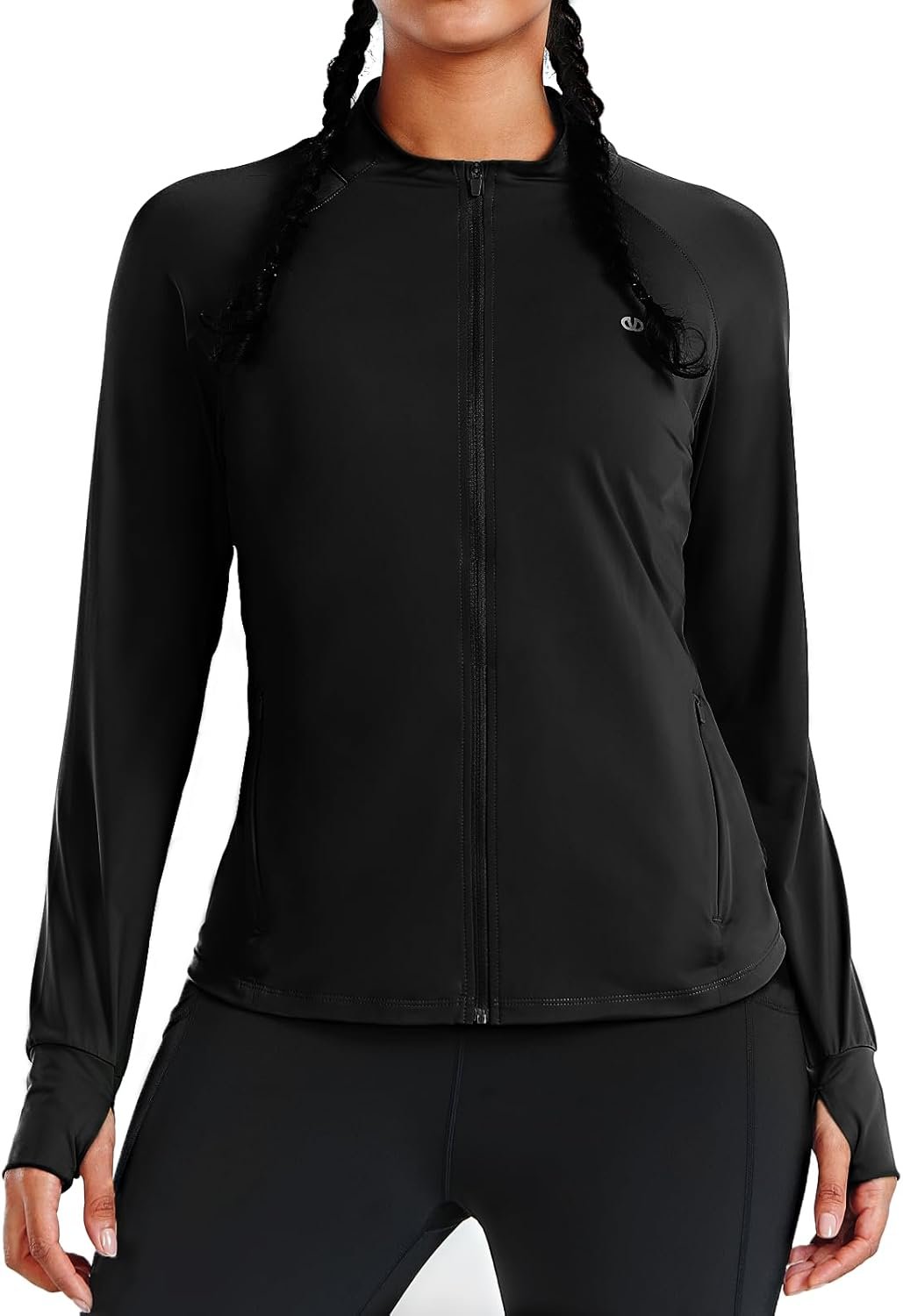 ALLZERO Women’s UPF 50+ Sun Protection Jacket – Zip Up Athletic Jacket with Mesh Back Stretchy Gym & Running Jacket