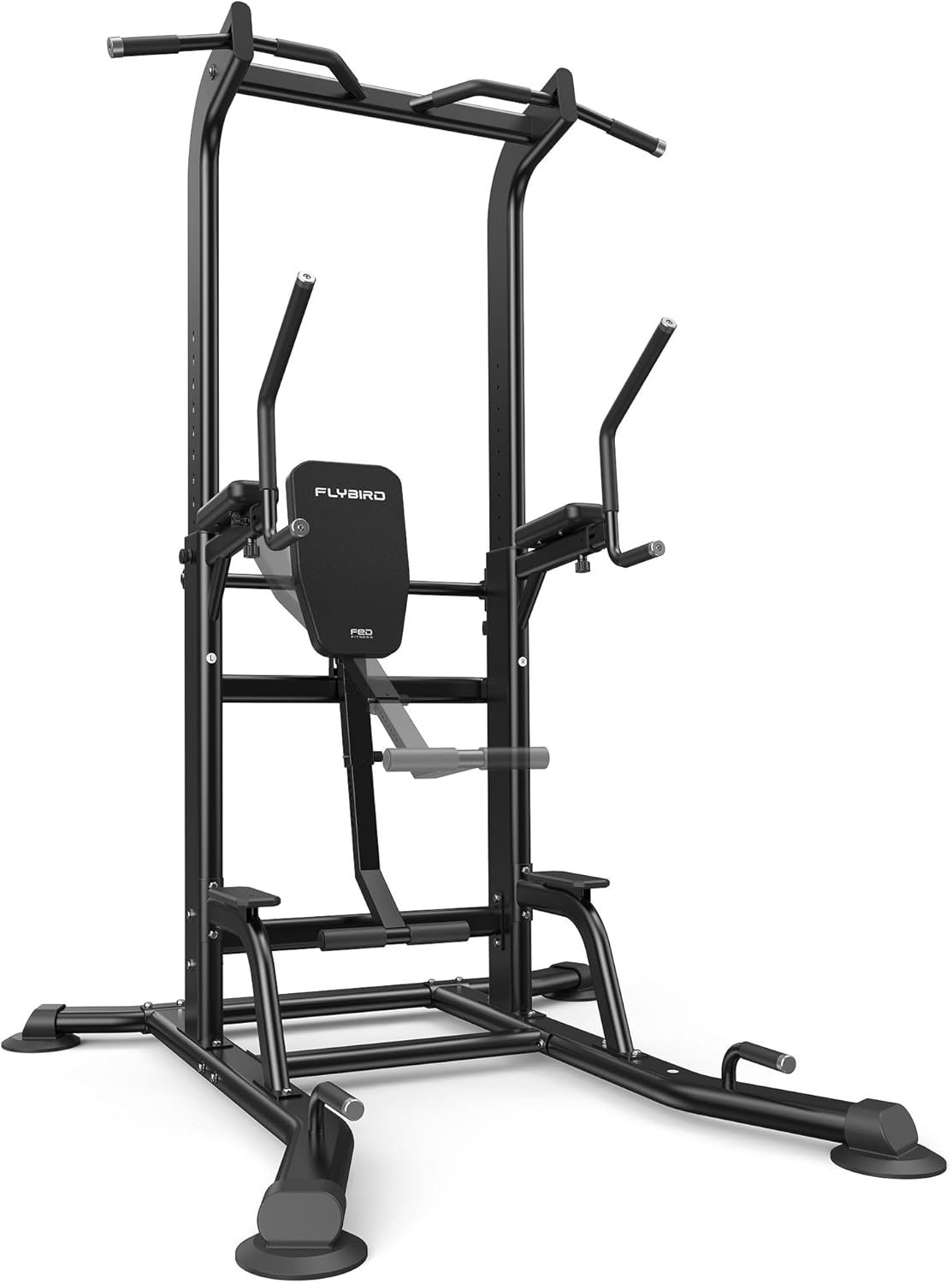 FLYBIRD Heavy Duty Power Tower with Assisted Leg Raise, Multi-Function Pull Up Bar & Dip Station for Core and Ab Training, Home Gym Equipment, 800 LBS Capacity | FED Fitness