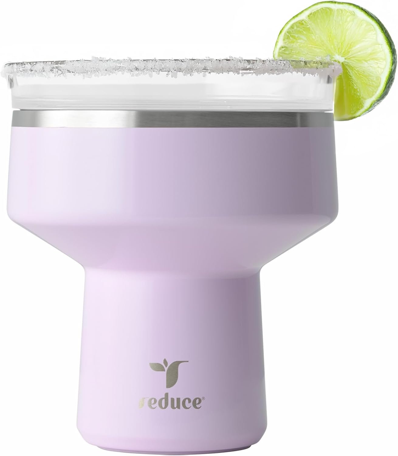 REDUCE Saltini 16 oz Cocktail Tumbler – Insulated Margarita Tumbler with Lid – Keeps Drinks Cold for 10 Hours – 360 Sippable Martini Glass Alternative – Shatterproof, Perfect for Parties – Lilac Bud