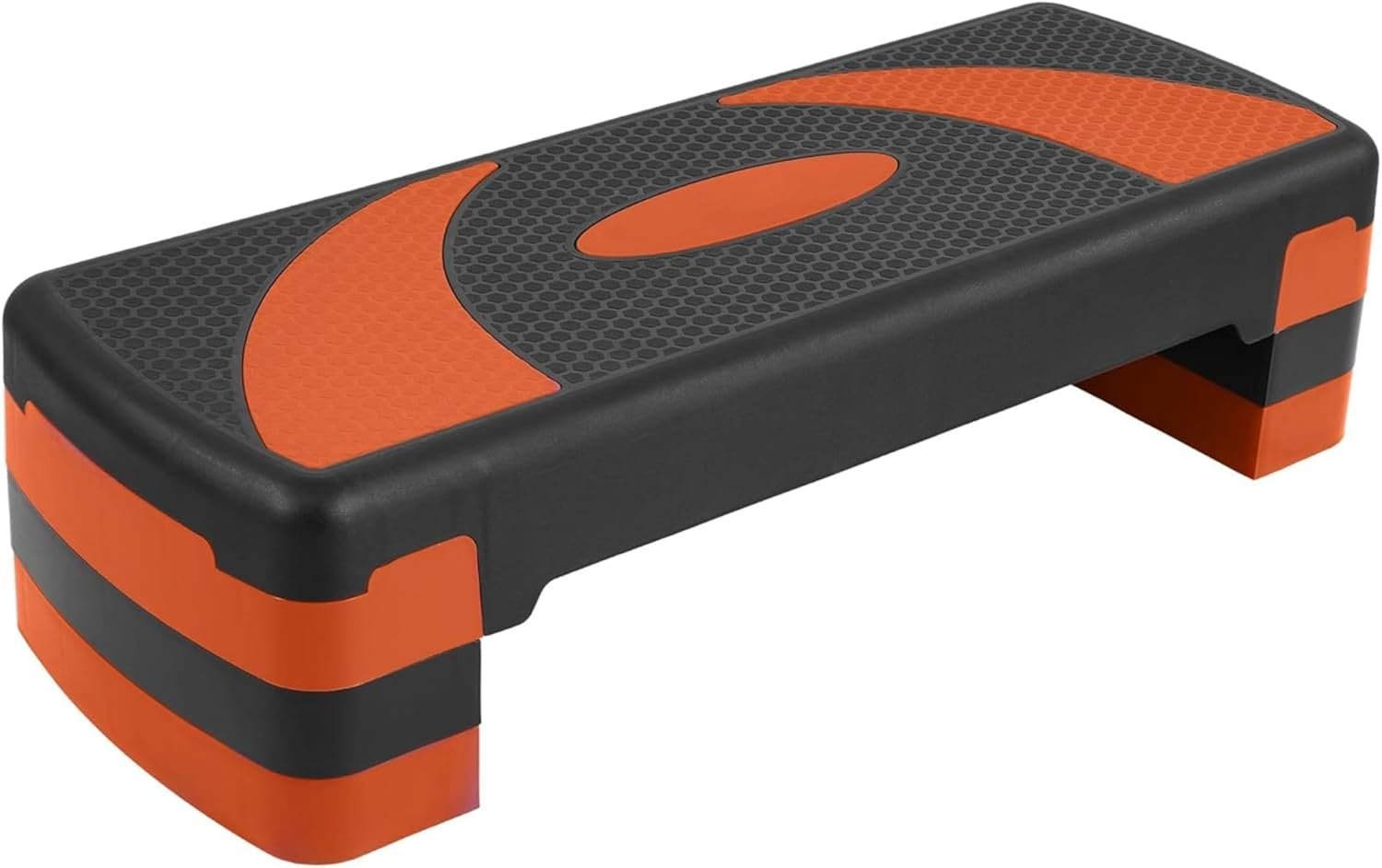 Fitvids Workout Step Aerobic Platform – 31″ Exercise Step with 3 levels Adjustable Height – nan – Tangerine