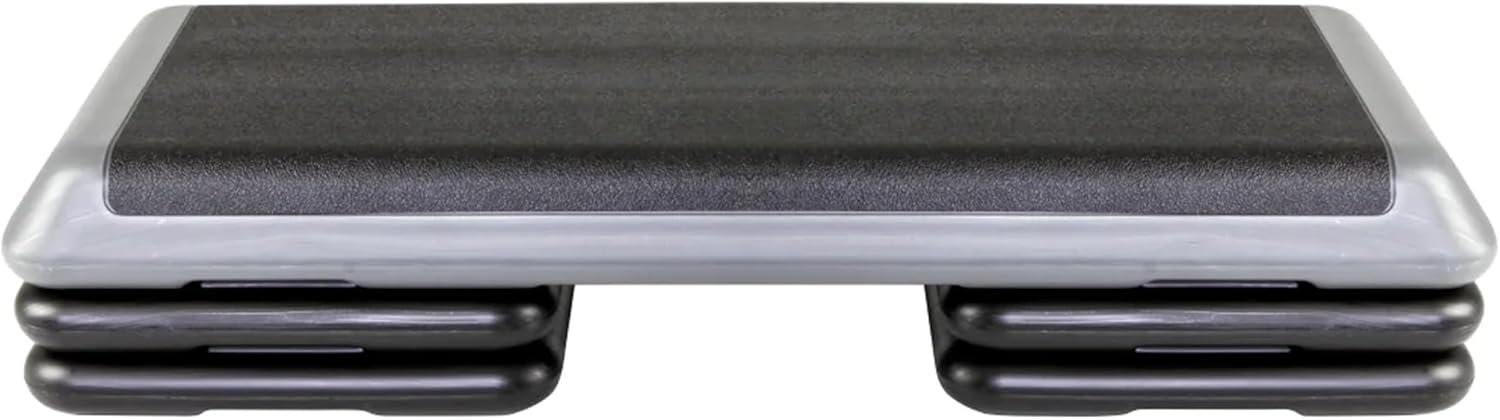 The Original STEP Exercise Step Platform, Health Club Size Stepper for Exercise at Home with 4 Stackable Risers for Height Adjustments